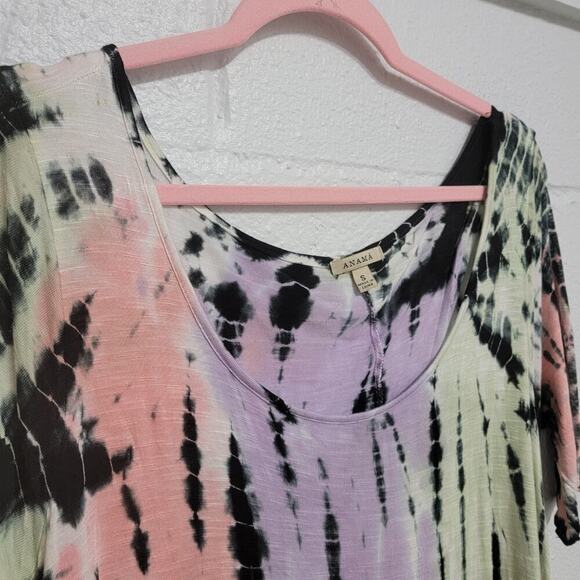 Viscose Scoop Neck Tie Dye Top - Picture 6 of 10
